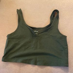 Cropped Hunter Green Tank NWOT